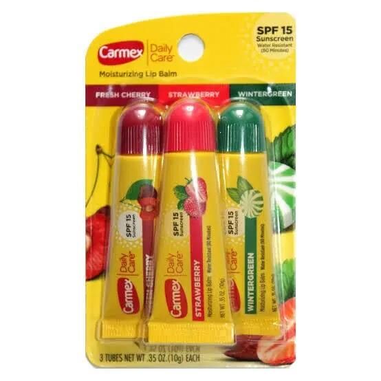 Carmex Daily Care Moisturizing Lip Balm Tubes SPF 15 Multi-Flavor Lip Balm 3