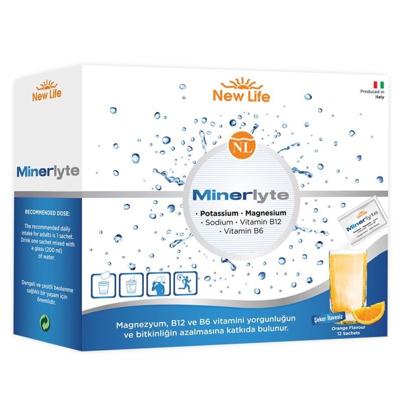 New Life Minerlyte Pottasium Magnesium B12 B6 Saşe 12li