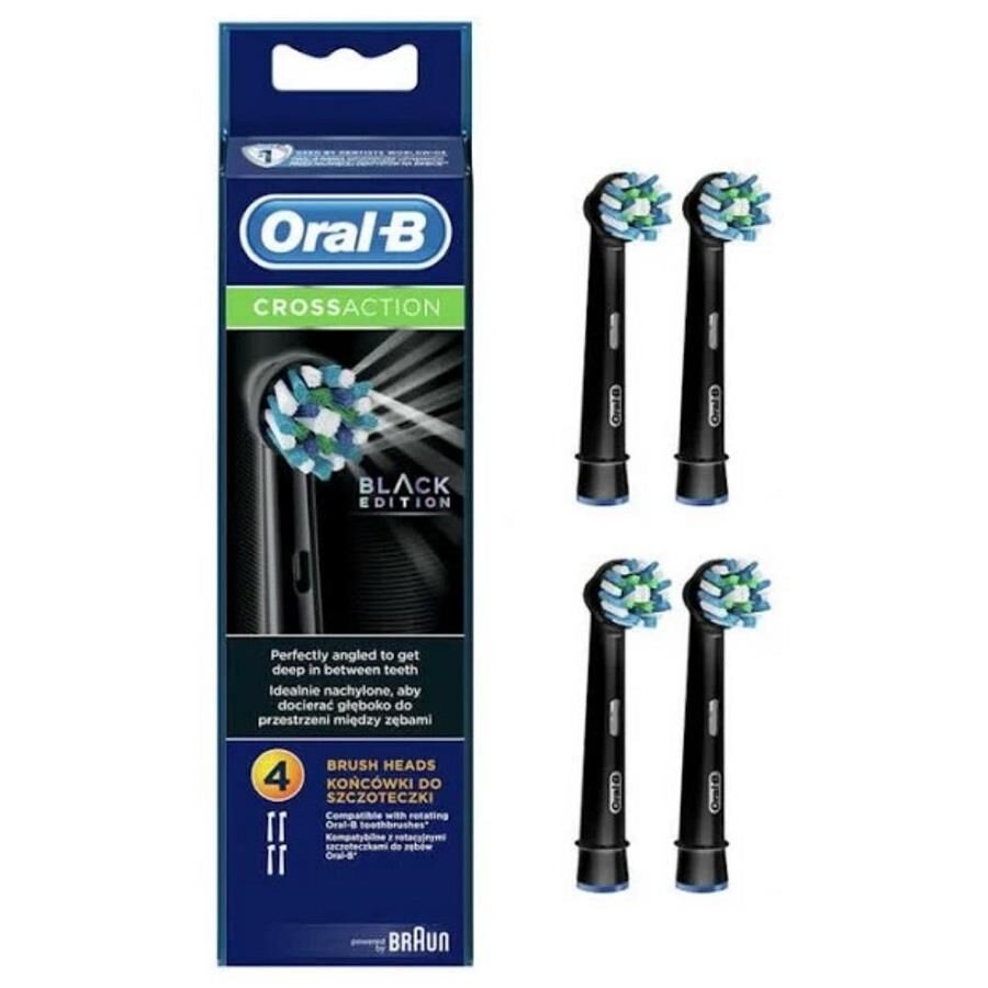 Oral-B Diş Fırçası Yedek Başlığı Cross Action Siyah 4 Adet