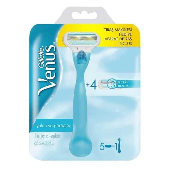 Gillette Venus Tıraş Makinesi + 4'lü Yedek Tıraş Bıçağı