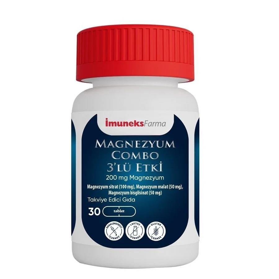 İmuneks Farma Magnezyum Combo 3’lü Etki 30 Tablet