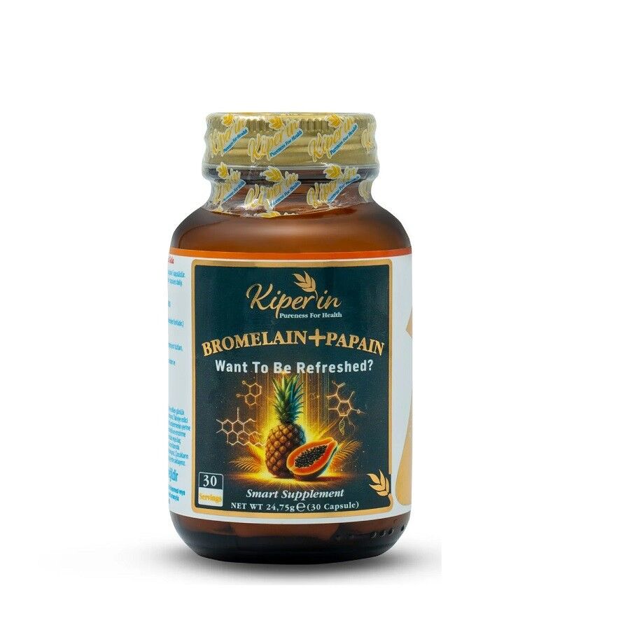 Kiperin Bromelain & Papain 30 Kapsül
