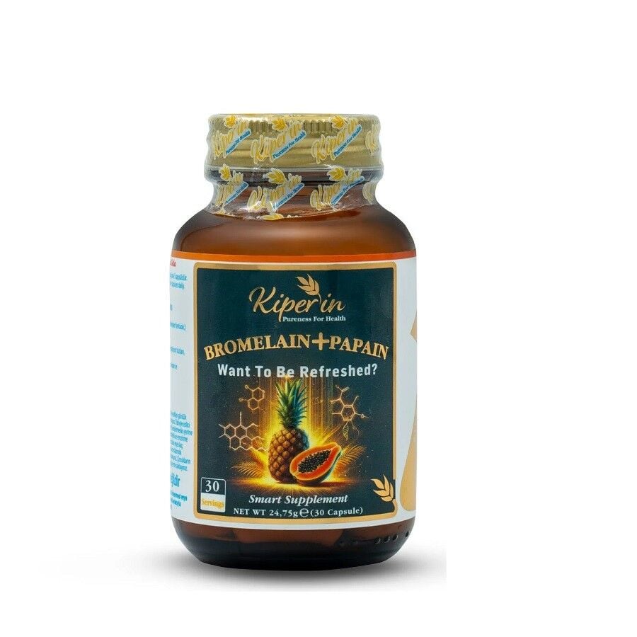 Kiperin Bromelain & Papain 30 Kapsül
