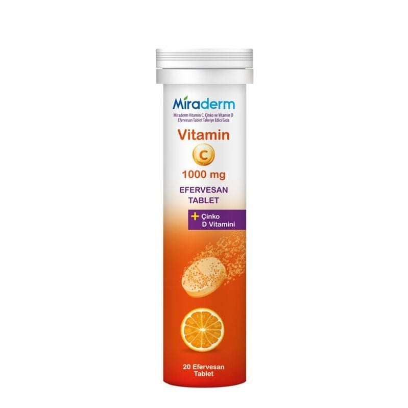 Miraderm  Vitamin C 1000mg 20 Efervesan Tablet