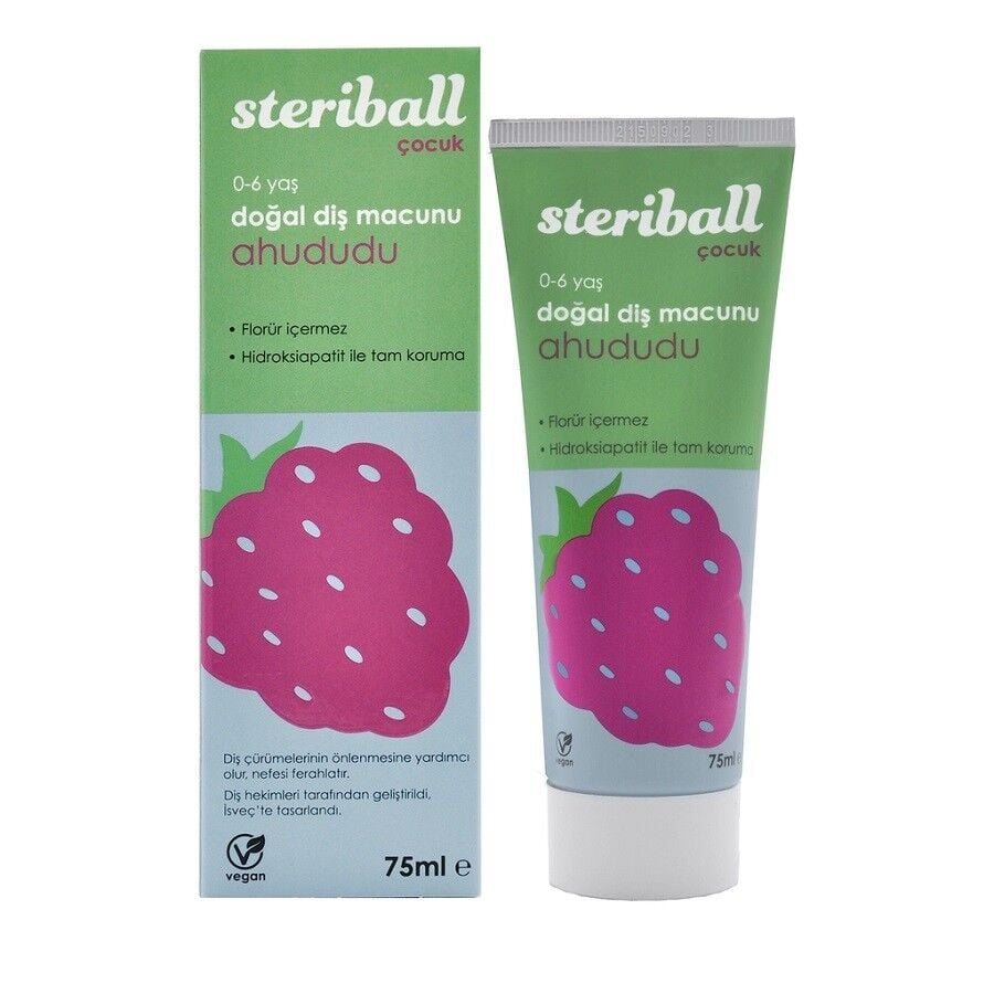 Steriball Çocuk Doğal Diş Macunu Ahududu 75 ml (0-6 Yaş)