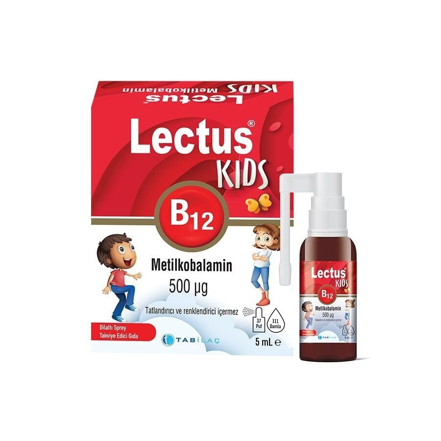 Lectus Kids B12 Metilkobalamin 500 MCG Sprey Takviye Edici Gıda 5ml