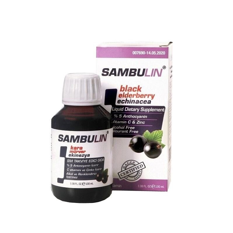 Sambulin Kara Mürver, Ekinezya içerikli 100ml Şurup