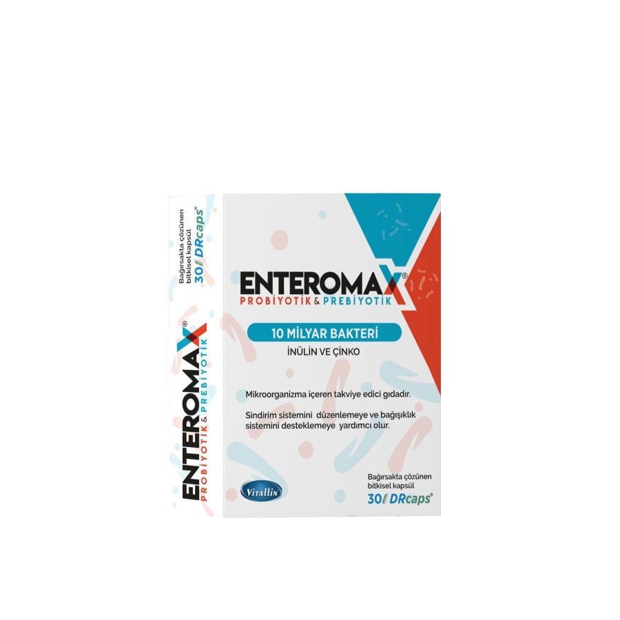 Enteromax Probiyotik Mikroorganizma İçeren 30 Kapsül