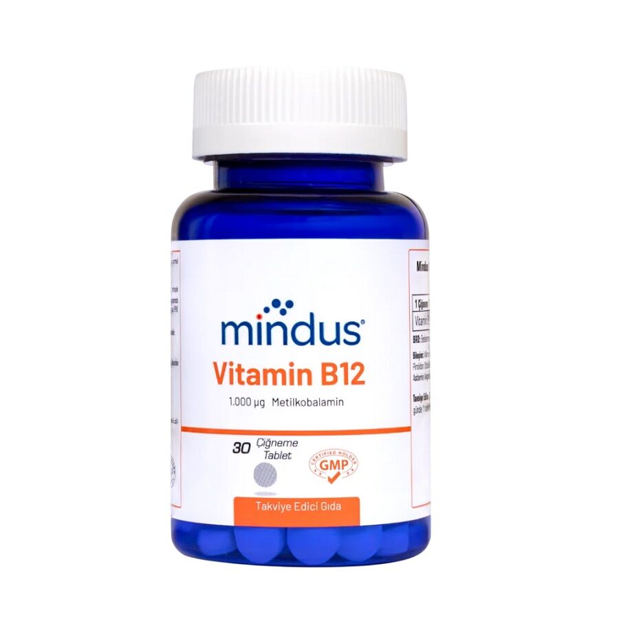 Mindus Vitamin B12 30 Çiğneme Tableti