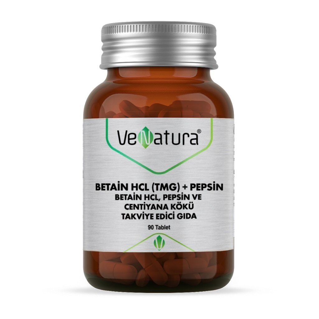 Venatura Betain HCL (TMG) Pepsin Centiyana Kökü 90 Tablet