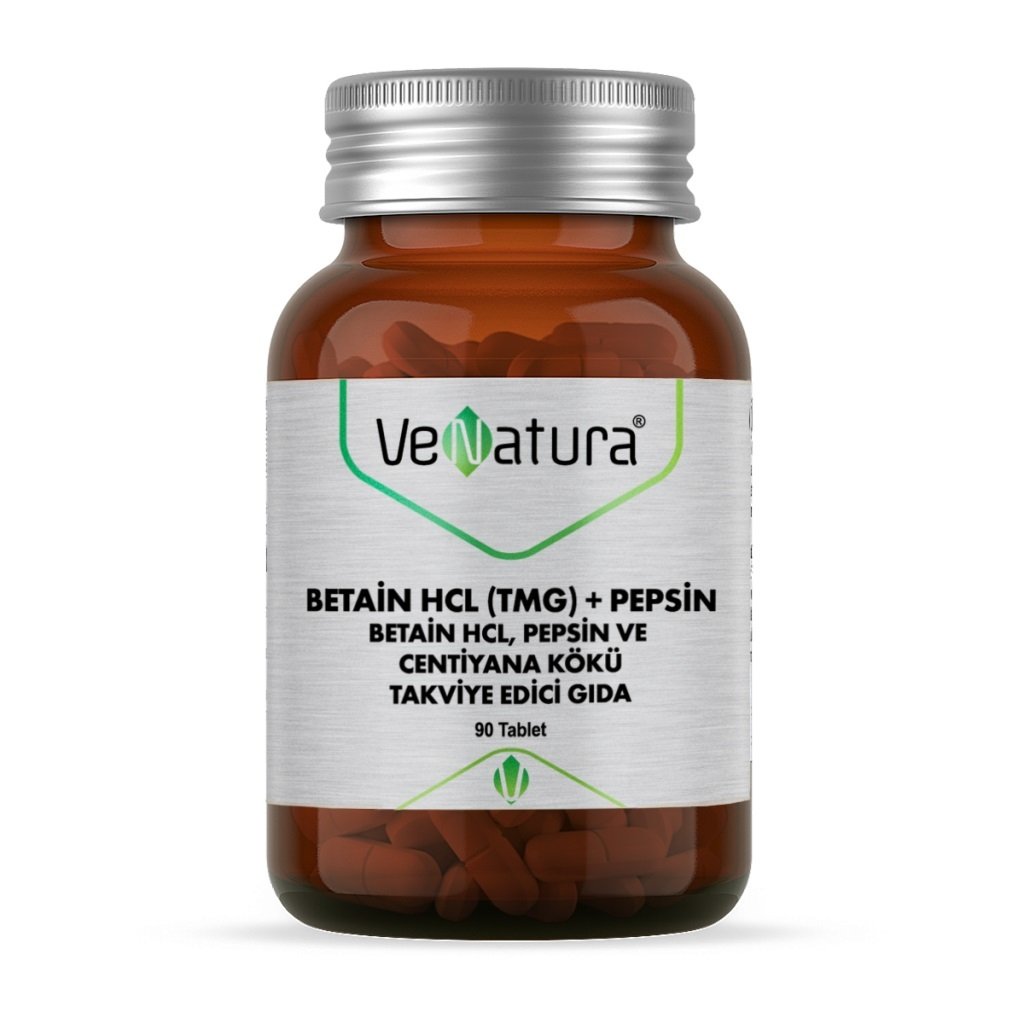 Venatura Betain HCL (TMG) Pepsin Centiyana Kökü 90 Tablet