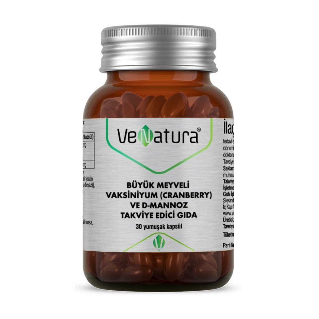 Venatura Büyük Meyveli Vaksiniyum (Cranberry ve D-Mannoz) 30 Kapsül