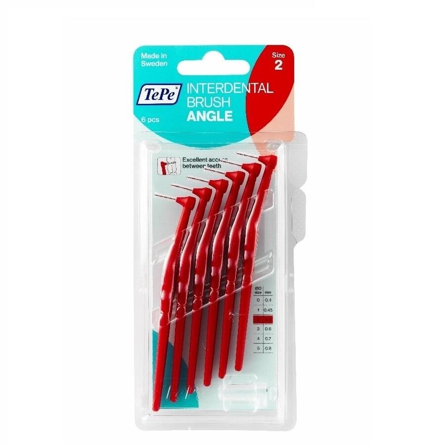 Tepe Interdental Brush Angle Soft 6 Pcs - 0.5 MM Angle Arayüz Fırçası KIRMIZI