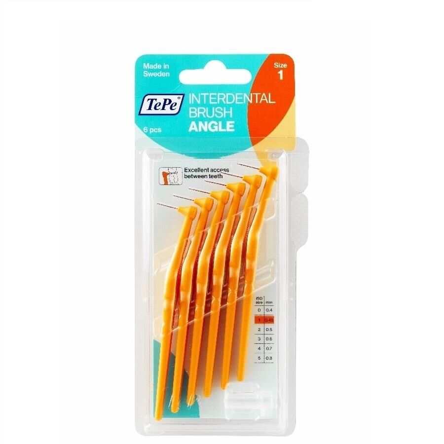 Tepe Interdental Brush Angle Soft 6 Pcs - 0.45 MM Angle Arayüz Fırçası TURUNCU