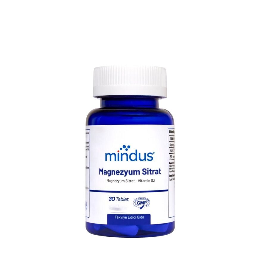 Mindus Magnezyum Sitrat D3 Vitamin 30 Tablet