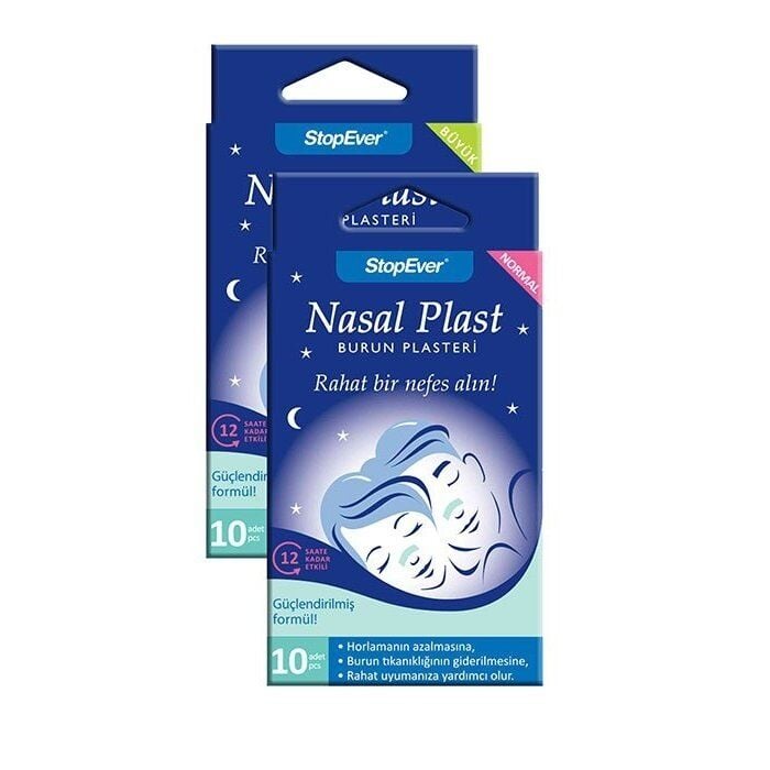 StopEver Nasal Plast Burun Bantları Normal Boy 10 Adet