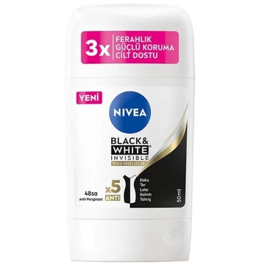 Nivea Kadın Stick Deodorant Black White Invisible İpeksi Pürüzsüzlük 50ml