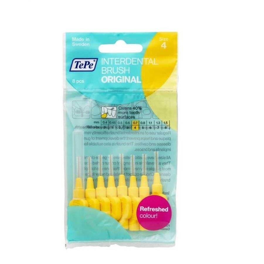 Tepe Interdental Brush Original 8 Pcs , 0.7 MM TePe Arayüz Fırçası SARI