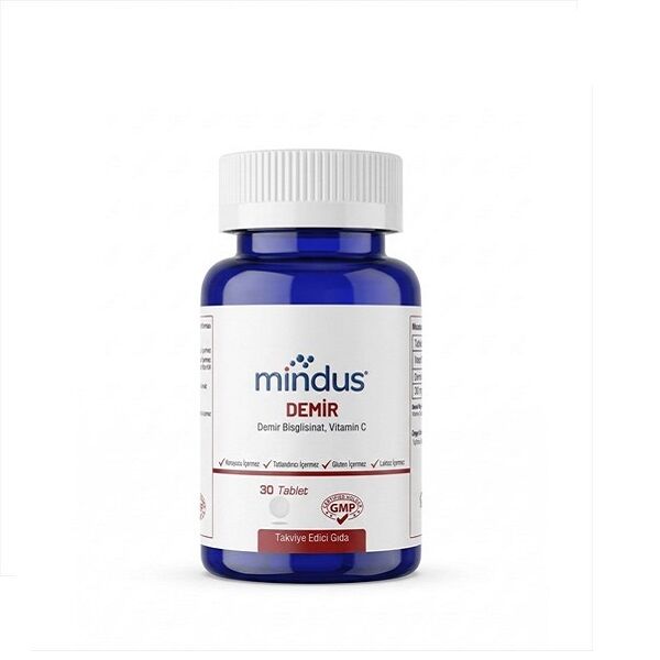 Mindus Demir Bisglisinat Vitamin C 30 Tablet