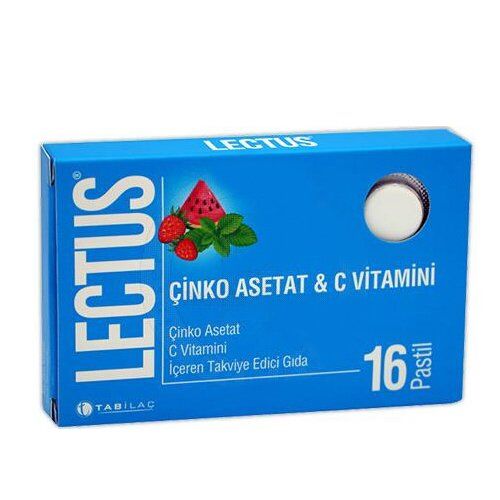 Lectus Çinko Asetat C Vitaminli 16 Pastil