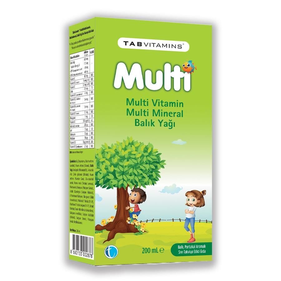 Tabvitamins Multi Multivitamin Mineral Balık Yağı 200ml