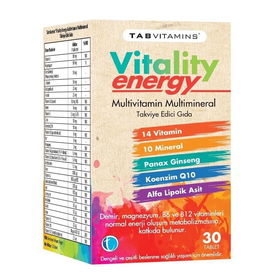 Tabvitamins Vitality Energy 30 Tablet