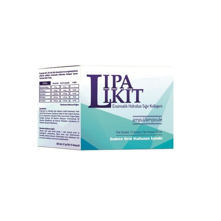 LipaLikit Enzimatik Sığır Kollajeni 30ml 15 Oral İçilebilir Ampul