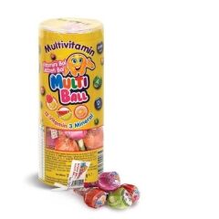 Multiball Multivitamin 12 Vitamin 3 Mineral 7gr lık 15 Adet Lolipop Şeker