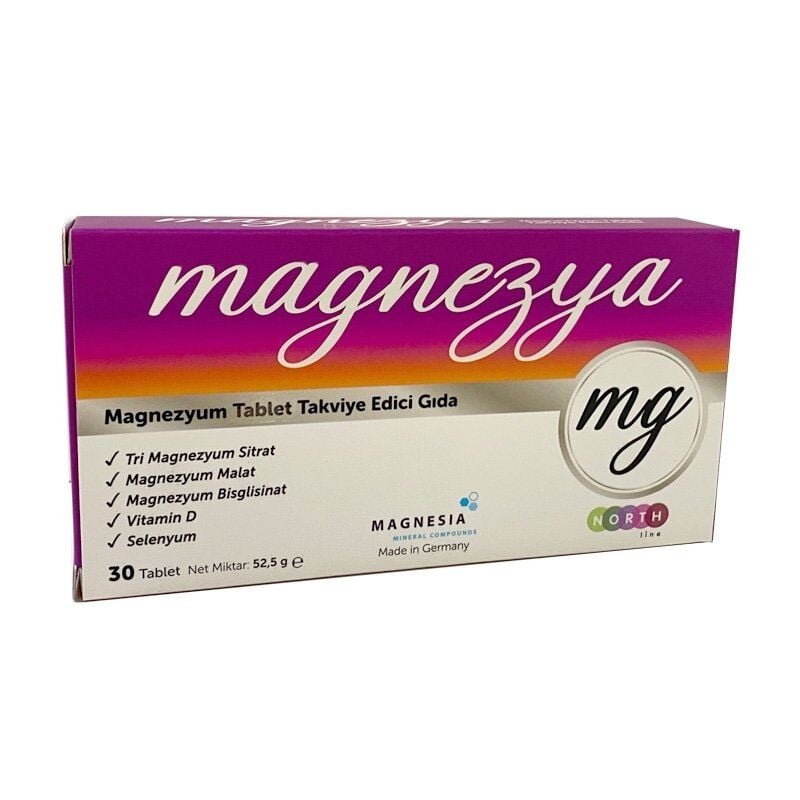 Magnezya Magnezyum Tablet Takviye Edici Gıda 30 Tablet