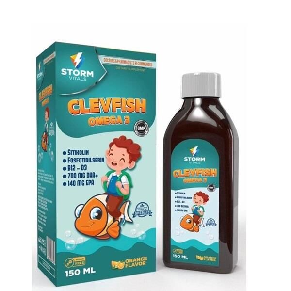 Storm Vitals Clevfish Omega 3 Sitikolin 150ml Sıvı