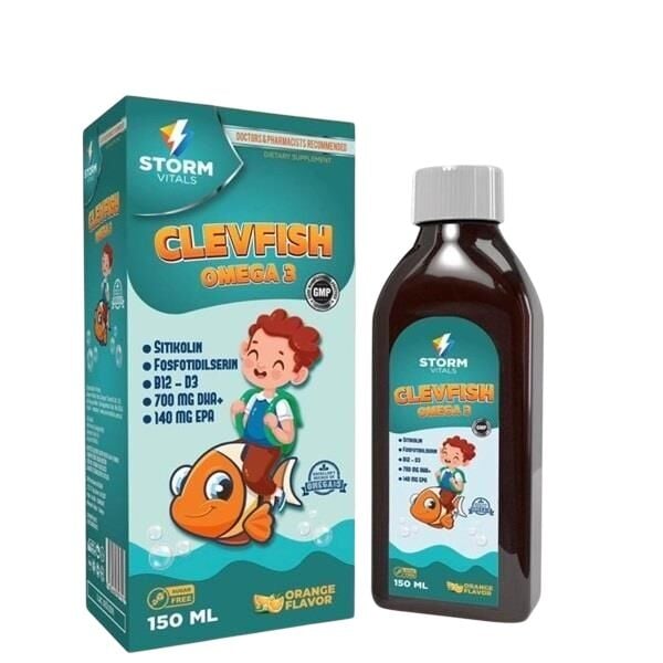 Storm Vitals Clevfish Omega 3 Sitikolin 150ml Sıvı