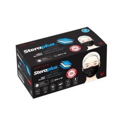 Steraplus SİYAH Full Ultrasonik 3 Katlı (5 Adet 10 lu poşette) Telli Maske 50 Adet