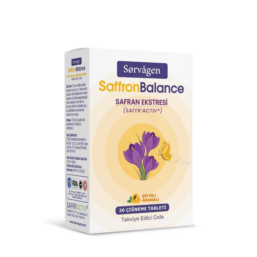 Sorvagen SaffronBalance Safran 30 Çiğneme Tableti