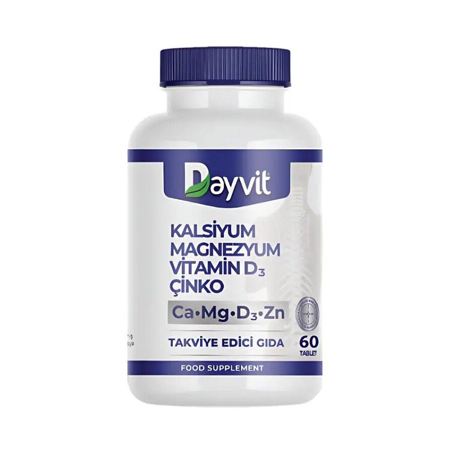 Dayvit Kalsiyum Magnezyum Vitamin D Çinko 60 Tablet