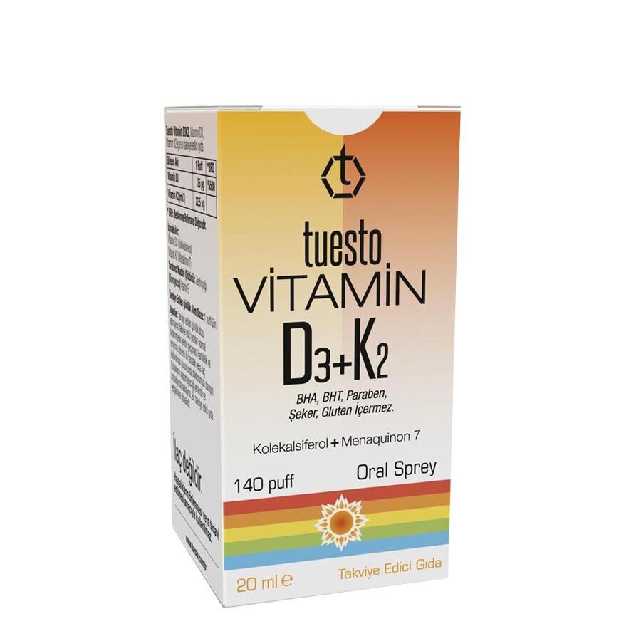 Tuesto Vitamin D3 + K2 20ml 140 Puf Oral Sprey