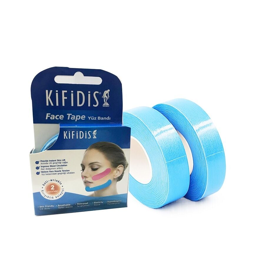 Kifidis Yüz Germe Bandı 1cm x 5m Mavi 2li