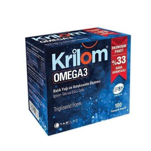 Krilom Omega-3 Astaksantin Soft Jel 100 Kapsül