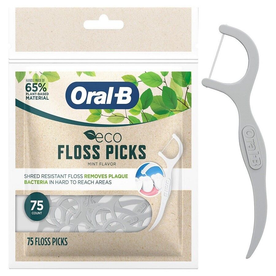 Oral-B eco Sustainable Dental Floss Picks Mint 75 Picks