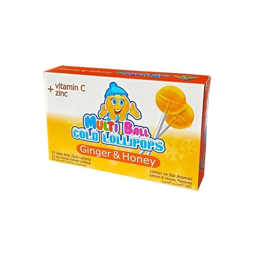 Multiball Cold Zencefil Bal Limon 12'li Lolipop