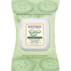 Burt's Bees Facial Cleansing Towelettes, Cucumber and Sage 30lu