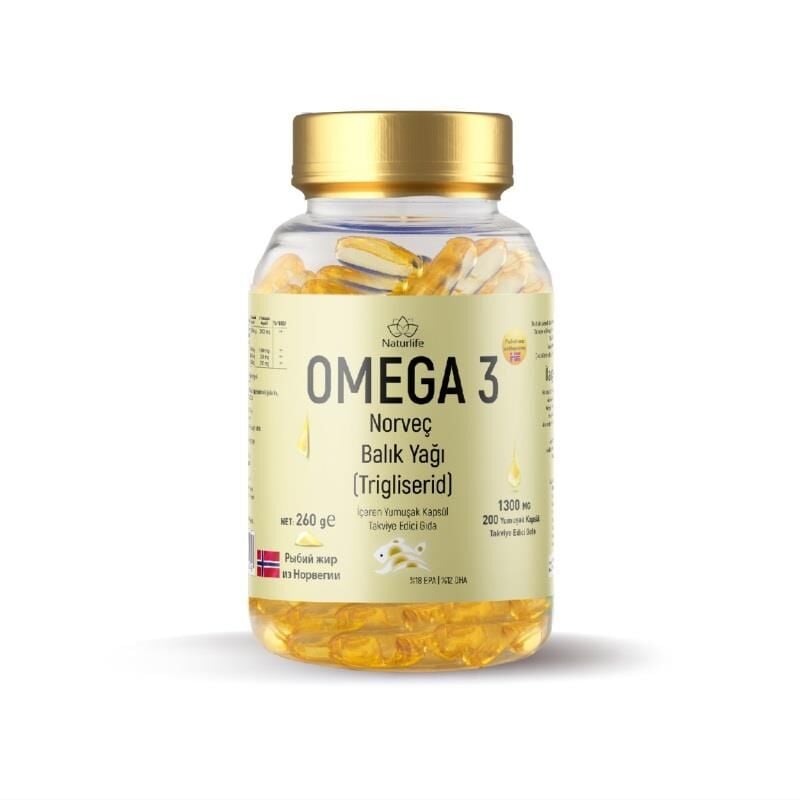 Naturlife Omega 3 Norveç Balık Yağı 200 Kapsül