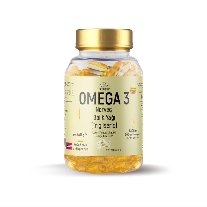 Naturlife Omega 3 Norveç Balık Yağı 200 Kapsül