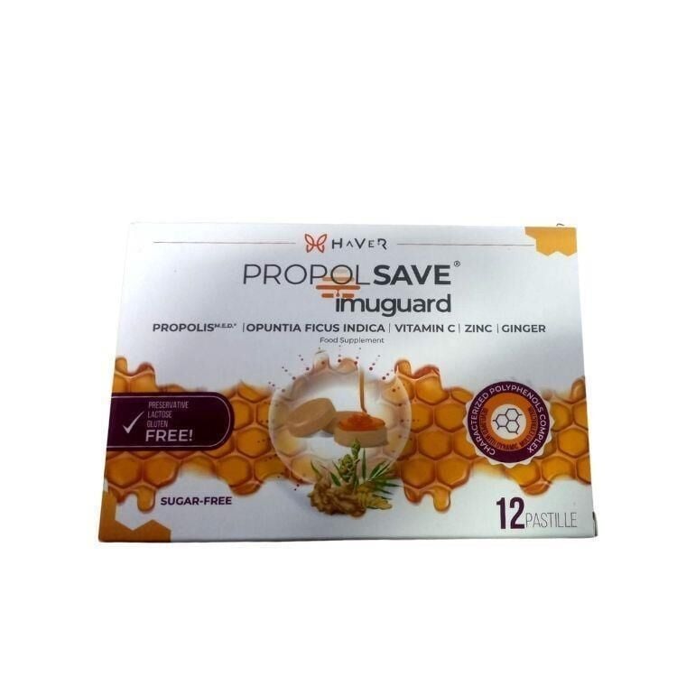 Propolsave Imuquard Propolis, Opuntia Ficus Indica, Vitamin C ve Çinko içerikli 20 Pastil
