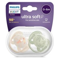 Avent Ultra Soft Yumuşak 2li Emzik 0-6 Ay Erkek