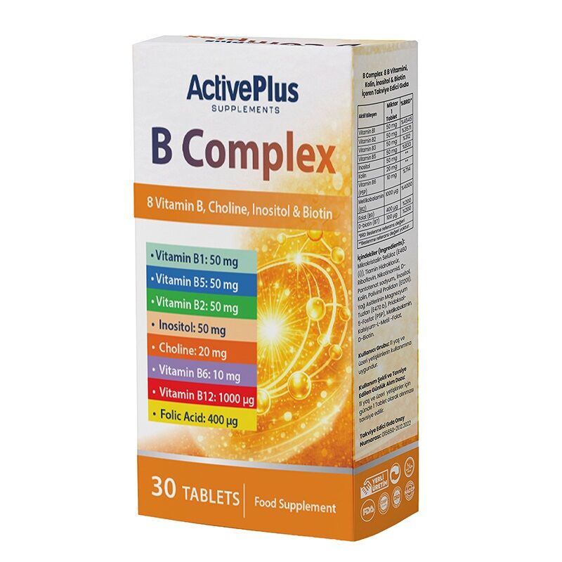 ActivePlus B Complex Folik Asit 30 Tablet