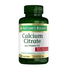 Natures Bounty Calcium Citrate Plus D3 60 Tablet