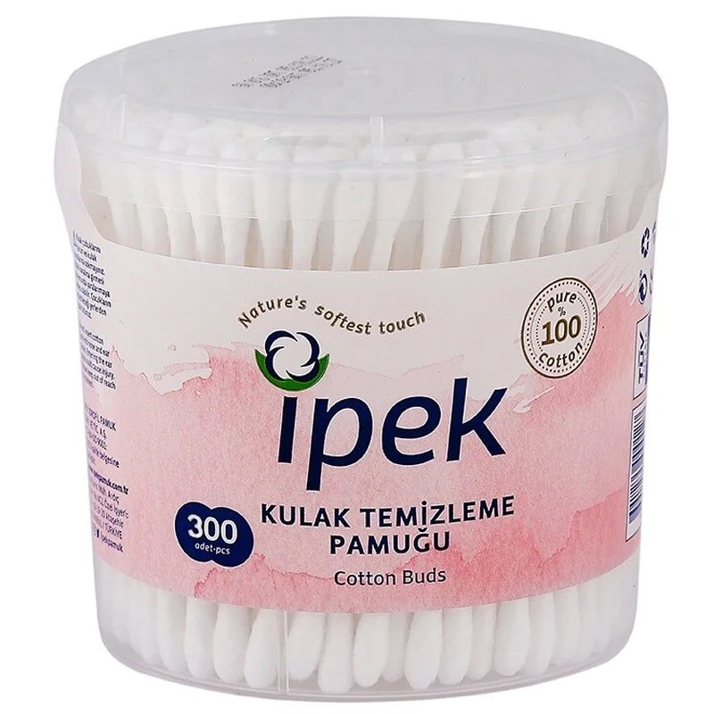 İpek Kulak Temizleme Çubuğu 300 Adet Yuvarlak Kutu