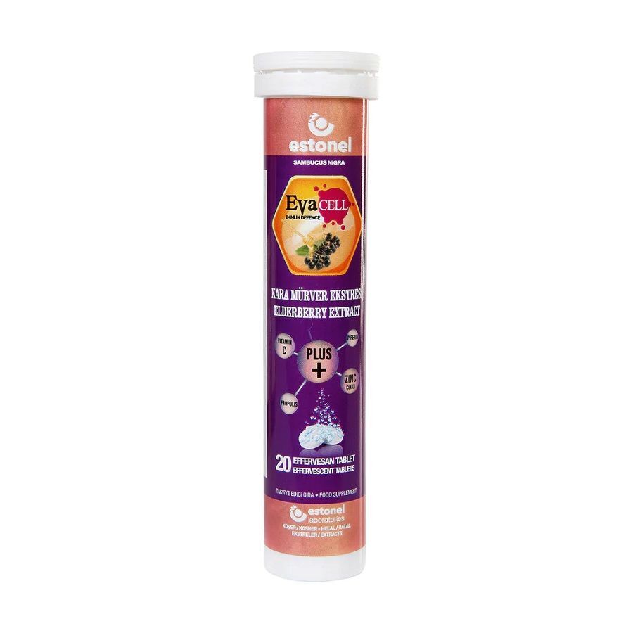 Eva Cell Kara Mürver Vitamin C Çinko Propolis 20 Efervesan Tablet