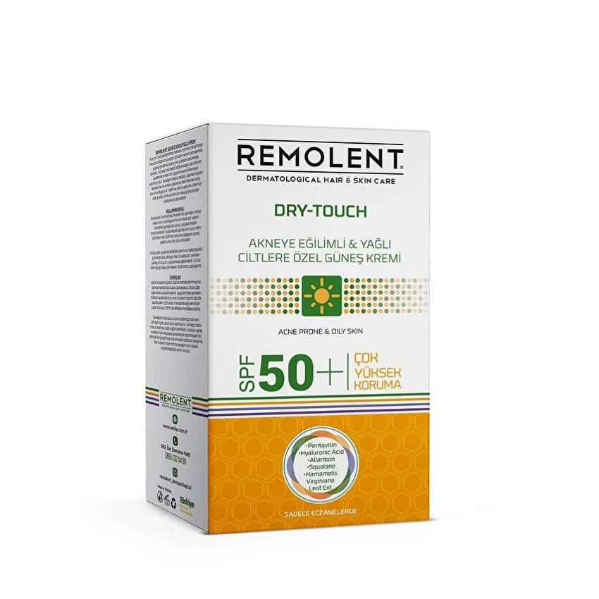 Remolent DRY-TOUCH Akne Yağlı Güneş Krem SPF50+ 50ml