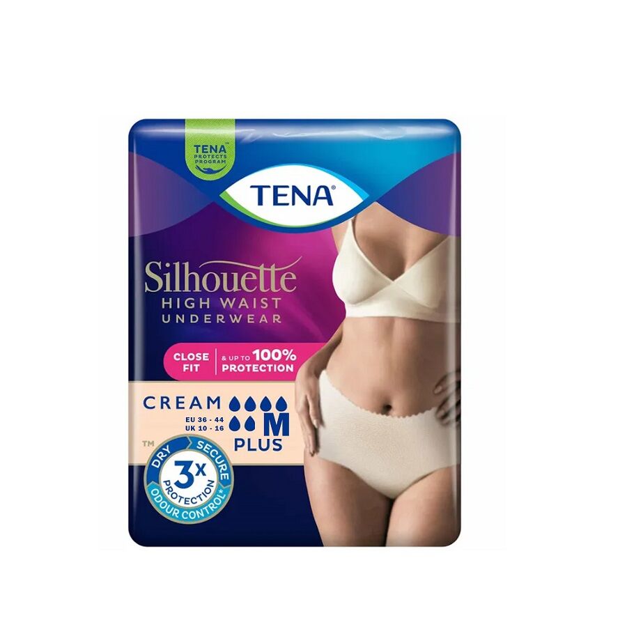 TENA Silhouette Plus Yüksek Bel Emici Külot Krem Medium Boy 9'lu (M)
